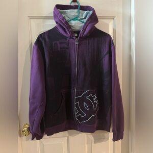 DC Shoes Vintage RARE Zip Up Purple and Teal Hoodie S